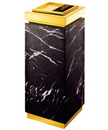 金石金蓋座地大理石垃圾桶HT-SN010