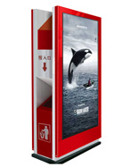 側(cè)投口分類(lèi)鋼制廣告垃圾箱HT-GG9180