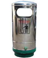 圓柱形戶外不銹鋼垃圾箱HT-BXG1110