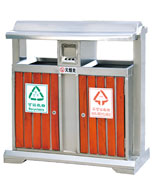 戶外鋼木分類垃圾桶HT-GM6980