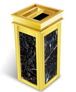 賓館帶煙灰缸鈦金立式垃圾桶HT-SN133