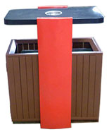 戶外鋼木垃圾桶HT-GM7030