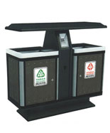 新款景區(qū)鋼木戶外垃圾桶HT-GM7060