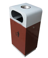 戶外黃色鋼制果皮箱HT-GX4260