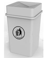 正方形戶外180L白色塑料垃圾桶HT-SL3420