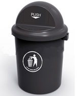 圓形戶外110L灰色塑料垃圾桶HT-SL3440