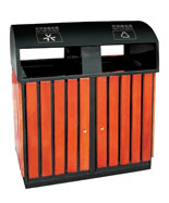 市政鋼木分類戶外垃圾桶HT-GM6970