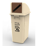 長(zhǎng)方形戶外灰菊黃60L塑料垃圾桶HT-SL3610