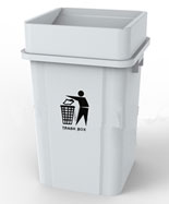 正方形戶外60L塑料垃圾桶HT-SL3670