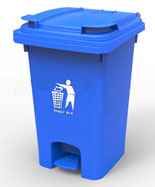 正方形戶外藍(lán)色60L塑料垃圾桶HT-SL3680