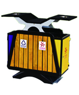 翼型木條分類果皮箱HT-GM6190