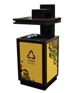 戶外鋼制單桶垃圾桶HT-GZ9910