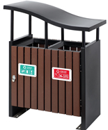 景區(qū)鋼木分類垃圾桶HT-GM6920