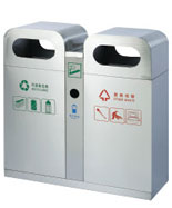 拱形蓋不銹鋼分類垃圾箱HT-BXG1500