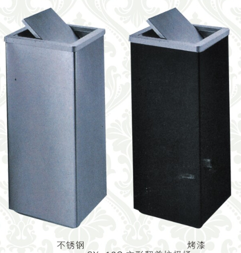 方形翻蓋不銹鋼室內(nèi)垃圾桶