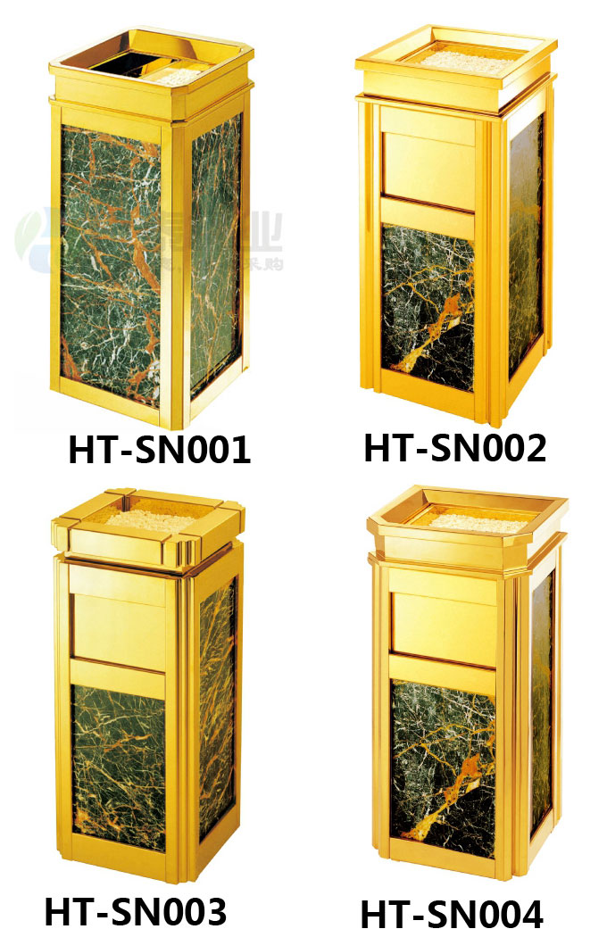 靠墻式酒店大理石垃圾桶