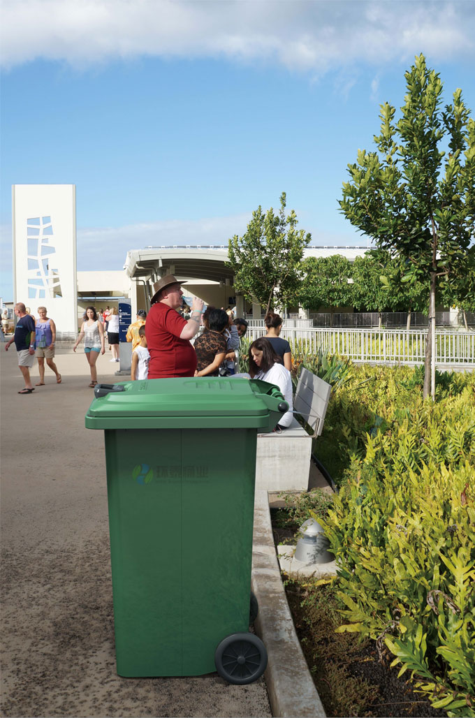 德瀾仕軍綠色240L鋼制垃圾桶
