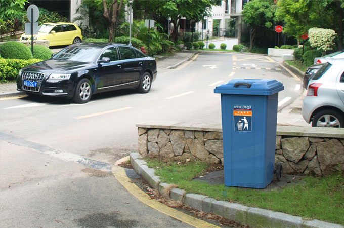 德瀾仕軍綠色240L鋼制垃圾桶