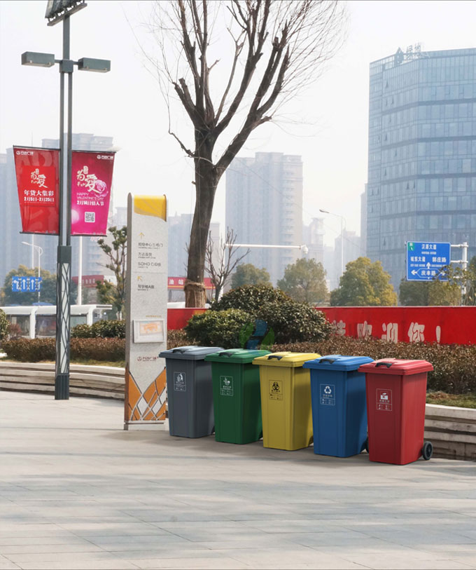 德瀾仕軍綠色240L鋼制垃圾桶