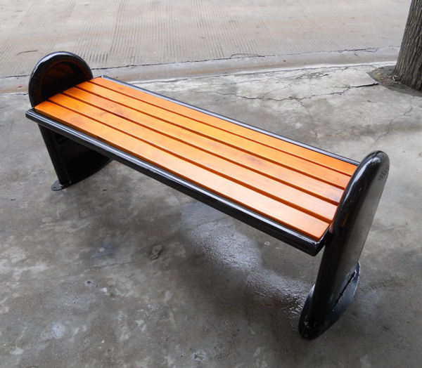 無靠背防腐木鋼制休閑凳