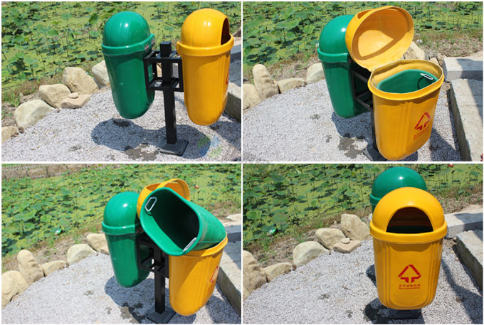 分類雙色玻璃鋼垃圾桶