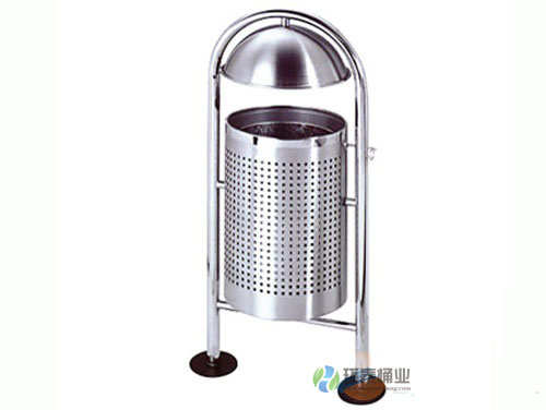 圓蓋沖孔不銹鋼垃圾桶
