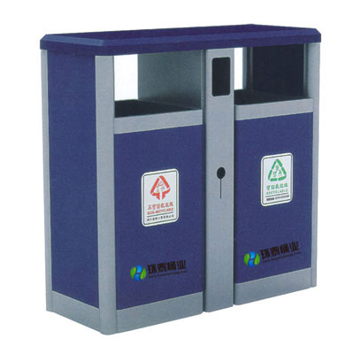 深藍(lán)色戶外分類垃圾桶