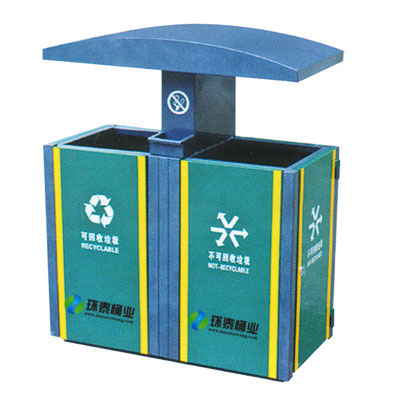 戶外分類鋼板垃圾筒