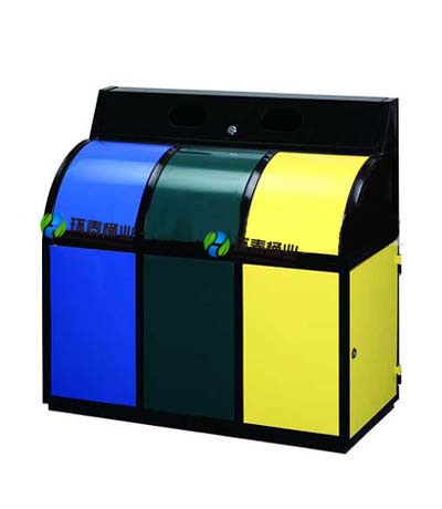 三色分類鋼制垃圾桶