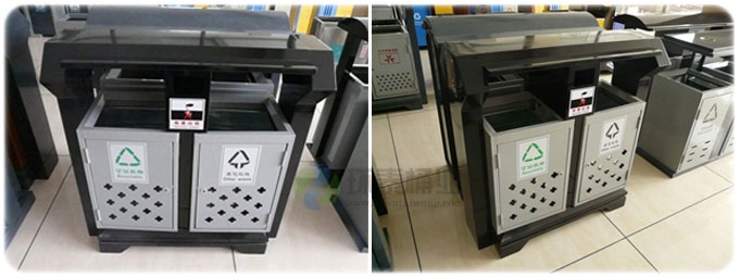 沖孔弧形分類鋼制垃圾桶