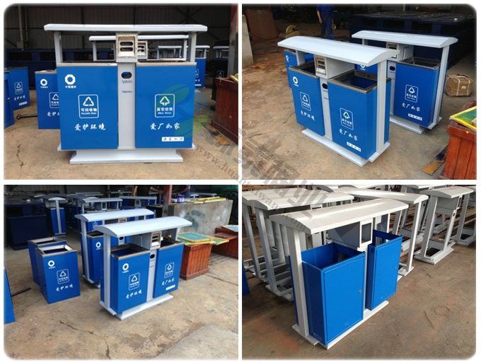 新款藍(lán)色市政分類垃圾桶