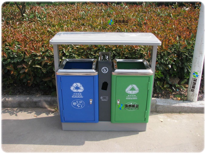 新款市政分類鋼制垃圾桶