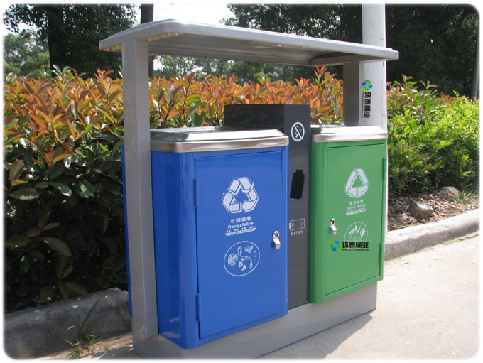 新款市政分類鋼制垃圾桶