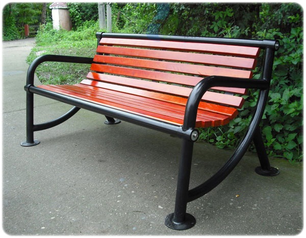 戶外鋼管腳靠背休閑椅