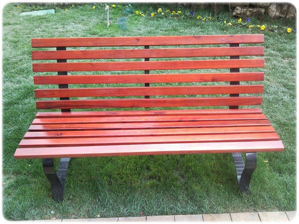 帶靠背防腐木室外景區(qū)休閑椅