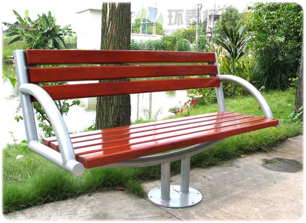 室外景區(qū)帶靠背鋼管椅腳休閑椅