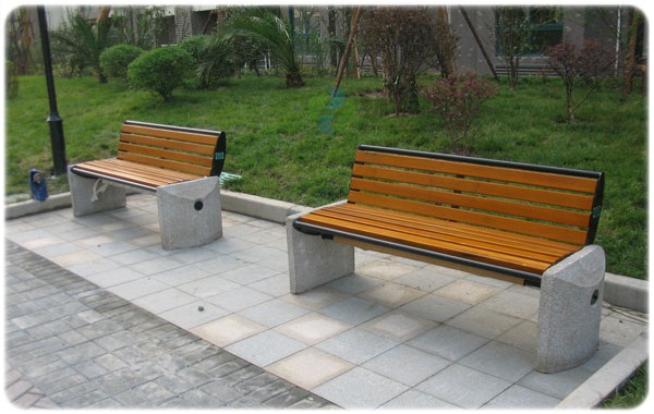 有靠背室外石腳材質(zhì)園林椅