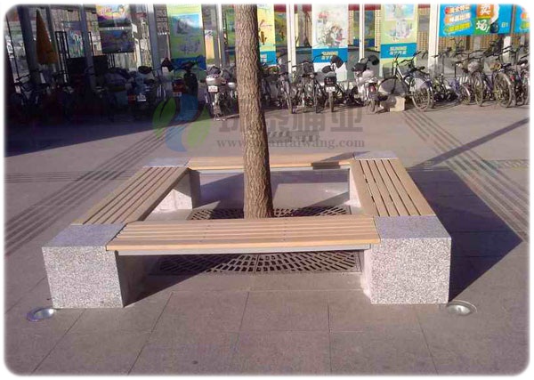 戶外公園景區(qū)防腐木石腳圍樹凳