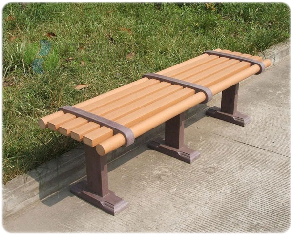 室外無靠背塑木休閑椅