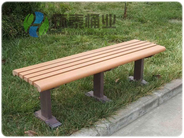 無(wú)靠背戶外鋼木園林椅