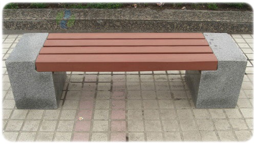 無(wú)靠背石腳塑木休閑園林椅