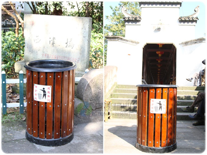 上投口木條果皮箱