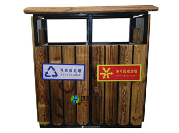 碳化木分類(lèi)垃圾桶