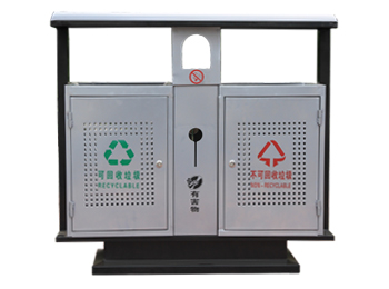 坐地式?jīng)_孔分類鋼制垃圾桶