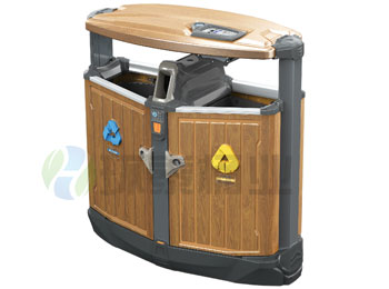 萬德福分類木紋垃圾桶