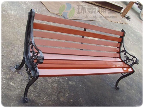 戶帶靠背防腐木鑄鐵園林椅