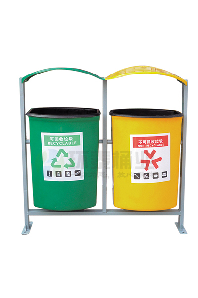 分類玻璃鋼雙色垃圾桶