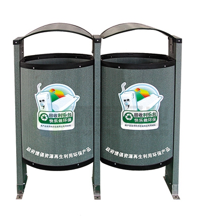 黑色分類環(huán)保垃圾桶