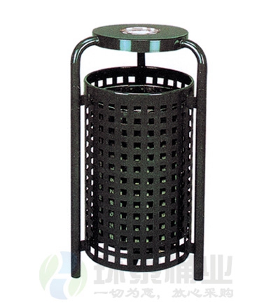 黑色沖孔鋼制垃圾桶