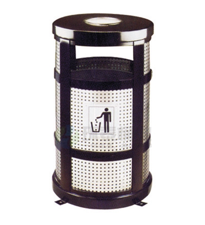 帶煙灰缸沖孔鋼制垃圾箱